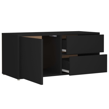 Dulap TV, negru, 80 x 34 x 36 cm, lemn prelucrat - Img 5