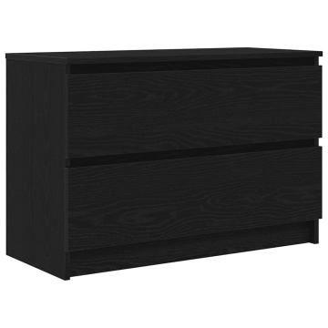 Dulap TV negru 80x35x54 cm lemn prelucrat - Img 2