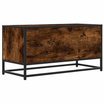 Dulap TV stejar fumuriu, 80x34,5x40 cm, lemn prelucrat și metal - Img 5