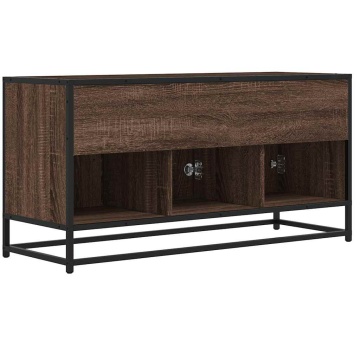 Dulap TV stejar maro, 100x35x50 cm lemn prelucrat și metal - Img 5