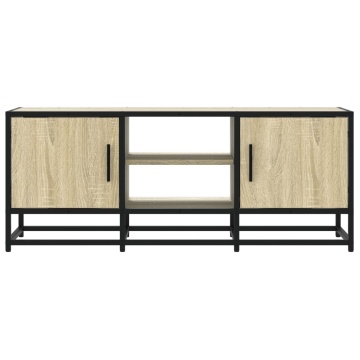 Dulap TV, stejar sonoma, 100x35x41 cm, lemn prelucrat și metal - Img 4