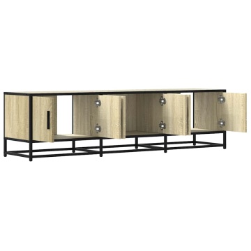Dulap TV, stejar sonoma, 150x35x41 cm, lemn prelucrat și metal - Img 6