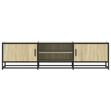 Dulap TV, stejar sonoma, 160x35x41 cm, lemn prelucrat și metal - Img 4