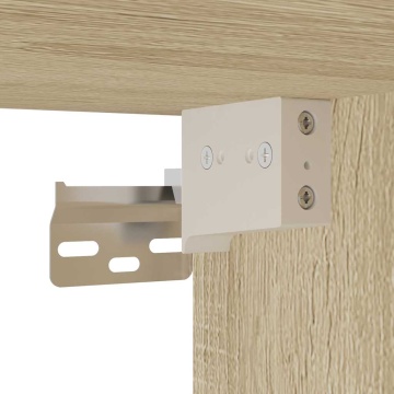 Dulap TV, stejar sonoma, 60x31x39,5cm, lemn prelucrat și metal - Img 7