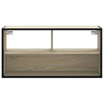 Dulap TV, stejar sonoma, 80x31x39,5 cm, lemn prelucrat și metal - Img 4