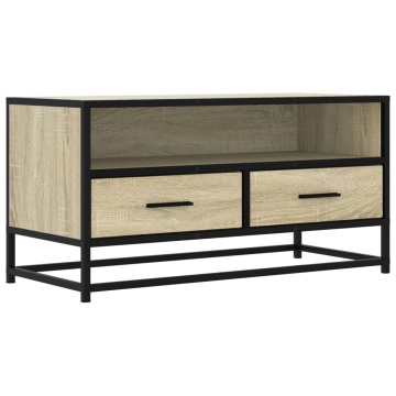 Dulap TV, stejar sonoma, 80x34,5x40 cm, lemn prelucrat și metal - Img 2