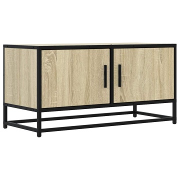 Dulap TV, stejar sonoma, 80x34,5x40 cm, lemn prelucrat și metal - Img 2