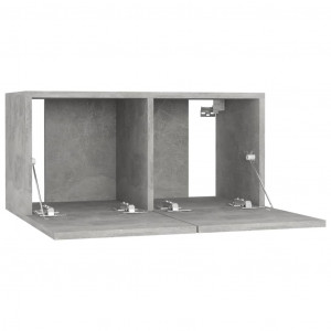 Dulap TV suspendat, gri beton, 60x30x30 cm - Img 8