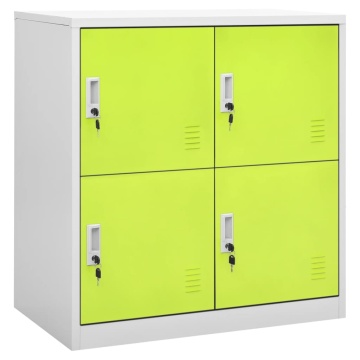 Dulap vestiar, gri deschis și verde, 90x45x92,5 cm, oțel - Img 1