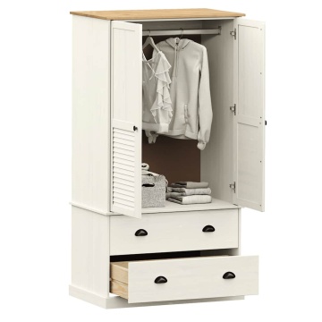 Dulap VIGO, alb, 90x55x170 cm, lemn masiv de pin - Img 3