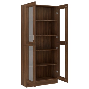 Dulap vitrină, stejar maro, 82,5x30,5x185,5 cm, lemn prelucrat - Img 8