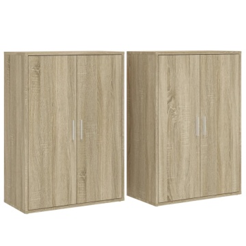 Dulapuri, 2 buc., stejar sonoma, 60x31x84 cm, lemn prelucrat - Img 2