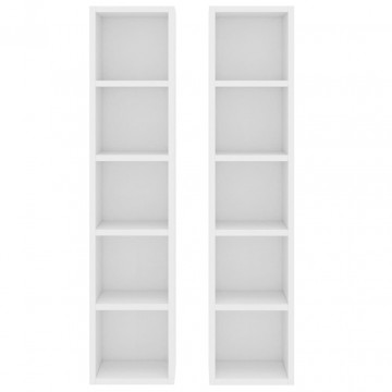 Dulapuri CD-uri, 2 buc., alb, 21 x 16 x 93,5 cm, PAL - Img 4
