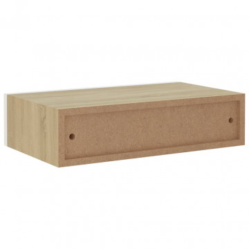 Dulapuri de perete cu sertar 2 buc stejar/alb 40x23,5x10 cm MDF - Img 7