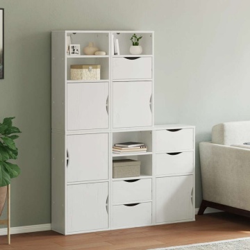 Dulapuri laterale 5 buc ODDA alb 40x24x79 cm lemn masiv de pin - Img 1