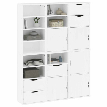 Dulapuri laterale 6 buc ODDA alb 40x24x79 cm lemn masiv de pin - Img 4
