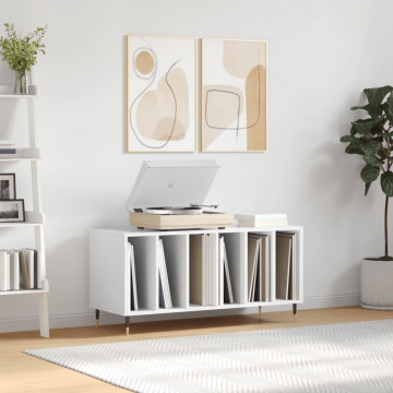 Dulapuri pentru discuri alb lucios 100x38x48 cm, lemn prelucrat - Img 1