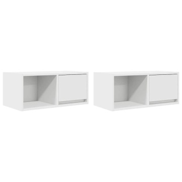 Dulapuri TV 2 buc Alb 60x31x25,5 cm Lemn prelucrat - Img 2
