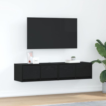 Dulapuri TV 2 buc stejar negru 60x31x25,5 cm lemn prelucrat - Img 1