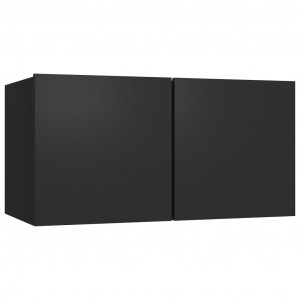 Dulapuri TV suspendate, negru, 60x30x30 cm - Img 2