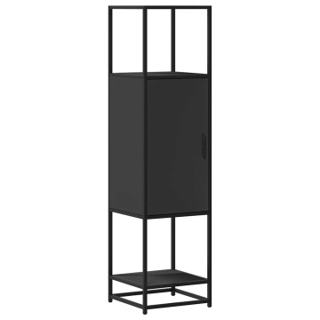 Dulapuru negru 35,5x35x139 cm lemn și metal prelucrat - Img 2