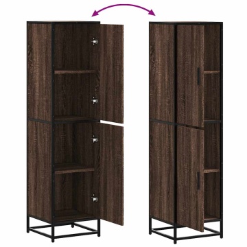 Dulapuru stejar maro 35,5x35x139 cm lemn și metal prelucrat - Img 7