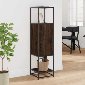 Dulapuru stejar maro 35,5x35x139 cm lemn și metal prelucrat - Img 3