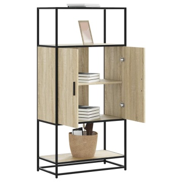 Dulapuru Stejar Sonoma 68x35x139 cm lemn și metal prelucrat - Img 1