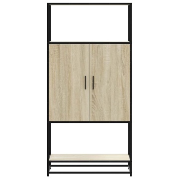 Dulapuru Stejar Sonoma 68x35x139 cm lemn și metal prelucrat - Img 4