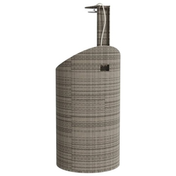 Duș de exterior, gri, 100x100x241,5 cm, poliratan/lemn acacia - Img 6