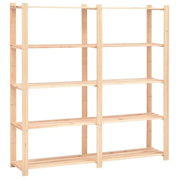 Etajere cu 5 rafturi, 2 buc, 170x38x170 cm, lemn de pin, 500 kg - Img 3