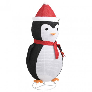 Figurină pinguin decorativă Crăciun, LED, 180 cm, țesătură lux - Img 3