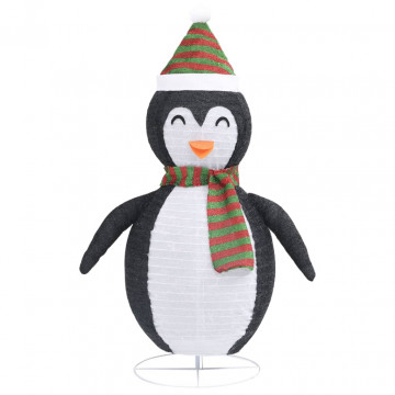Figurină pinguin zăpadă decorativ Crăciun LED țesătură lux 90cm - Img 8