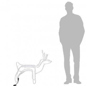 Figurină ren de Crăciun, 2 buc., alb rece, 60x30x60 cm - Img 6