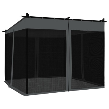 Foișor cu pereți din plasă, antracit, 3x3 m, oțel - Img 5