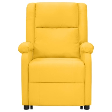 Fotoliu cu ridicare, galben, material textil - Img 3