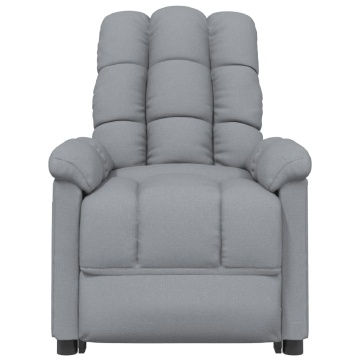Fotoliu de masaj electric rabatabil, gri deschis, textil - Img 4
