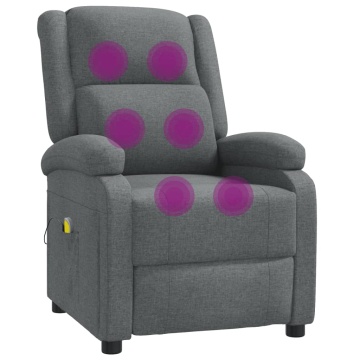 Fotoliu de masaj, gri închis, material textil - Img 2