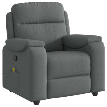 Fotoliu de masaj rabatabil, gri închis, material textil - Img 2