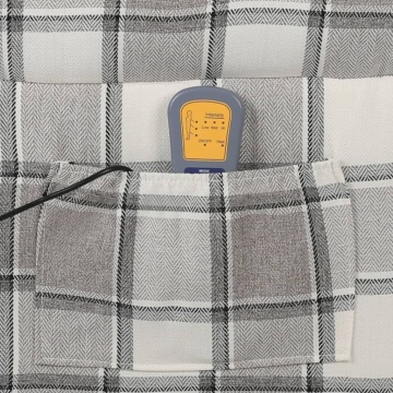 Fotoliu de masaj rabatabil, gri, material textil - Img 5