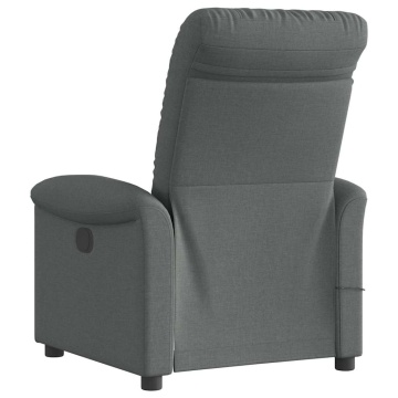 Fotoliu electric de masaj rabatabil, gri închis, textil - Img 6