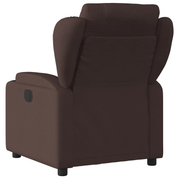 Fotoliu electric de masaj rabatabil, maro închis, textil - Img 8