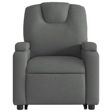 Fotoliu electric rabatabil cu ridicare, gri închis, textil - Img 7