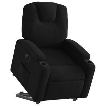 Fotoliu electric rabatabil cu ridicare, negru, textil - Img 3