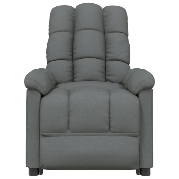 Fotoliu rabatabil, gri închis, material textil - Img 3