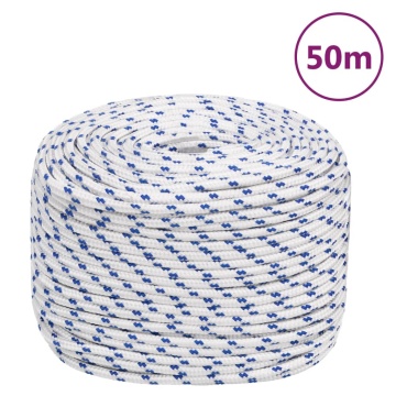 Frânghie de barcă, alb, 6 mm, 50 m, polipropilenă - Img 1