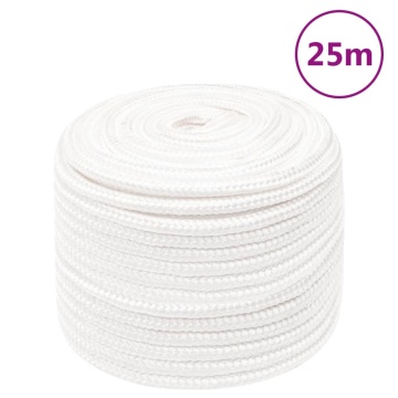 Frânghie de barcă, alb complet, 12 mm, 25 m, polipropilenă - Img 1