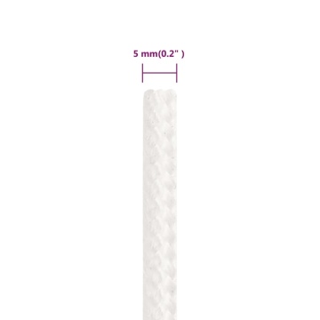 Frânghie de barcă, alb complet, 5 mm, 25 m, polipropilenă - Img 5