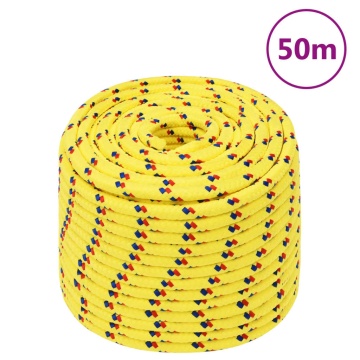 Frânghie de barcă, galben, 14 mm, 50 m, polipropilenă - Img 1