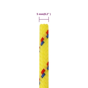 Frânghie de barcă, galben, 5 mm, 50 m, polipropilenă - Img 5